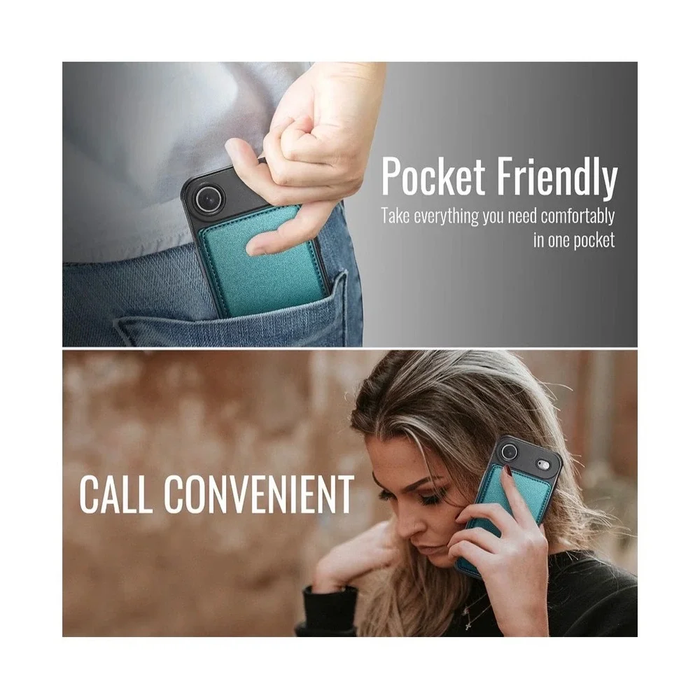 VINICH iPhone Air Wallet Case Teal Blu PU Leather RFID Blocking Card Holder Flip